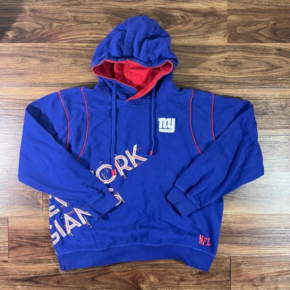 New York Giants 1925 NFC Blue Stitched NFL Pro Line Sweatshirt Hoodie Sz Large - Picture 1 of 12